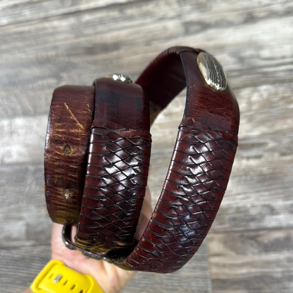 Vintage BRIGHTON Men's Leather Belt - Brown, Size 40